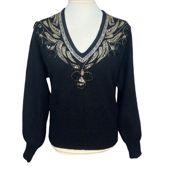 Marisa Christina Beaded Sequins Sweater - Picture 1 of 4